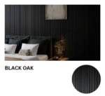 Acoustic Slat Wall Panel Single Faced  - Black Oak veneer faced MDF - 2400x600x22mm - Image 3