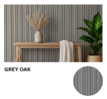 Acoustic Slat Wall Panel Single Faced  - Gray Oak veneer faced MDF - 2400x600x22mm - Image 3