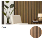 Acoustic Slat Wall Panel Single Faced  - Oak veneer faced MDF - 2400x600x22mm - Image 3