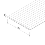 Flexi Half Round Panel Walnut - 300 x 2.4m - 2 panels per pack - Image 3