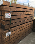 Charred, Brushed and Brown Treated sleepers 95 X 195 x 2.4m