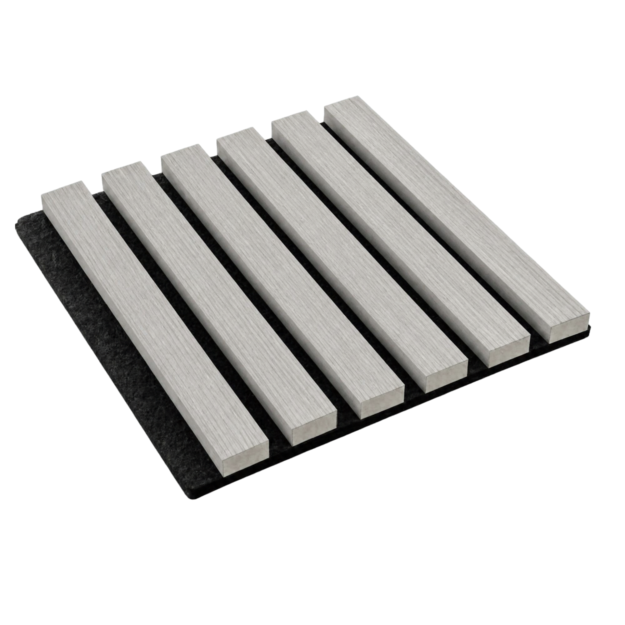 Grey Oak 4 Acoustic Slat Wall Panel Single Faced - Gray Oak veneer faced MDF - 2400x600x22mm - Image 1